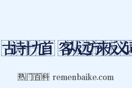 古诗十九首·客从远方来反义词是什么意思的图片